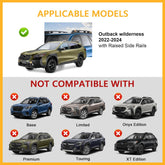 Roof Rack Cross Bars For Subaru Outback Wilderness 2022 - 2025 with Raised Side Rails